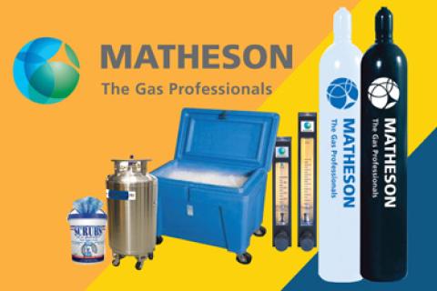 A group of MATHESON products displayed together