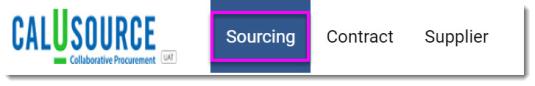 Screenshot of sourcing module tab