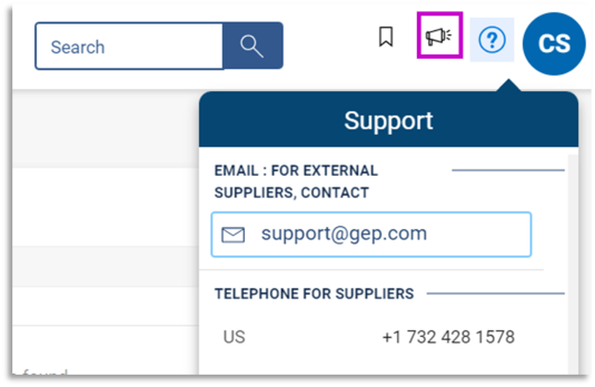 Screenshot of Support Options