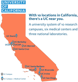 Map of UC campus locations 