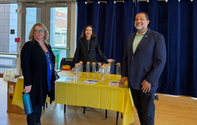 Three people enjoying the Berkeley Sustainable Travel Event