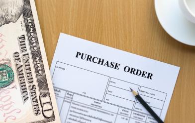 Stylized image of a purchase order