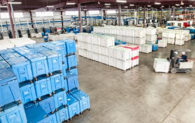 Matheson warehouse showing a woker offloading product
