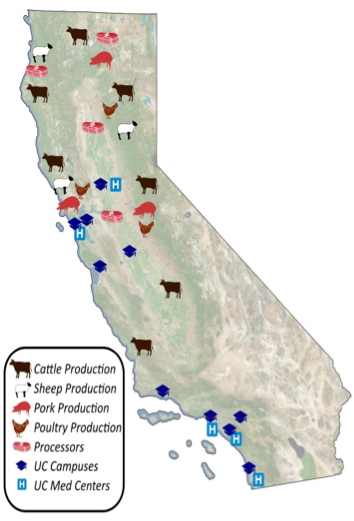 California meat production map