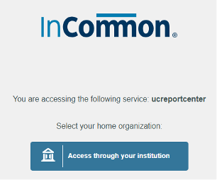 Screenshot of the Incommon login screen