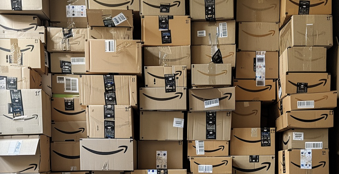 Stacks of Amazon boxes