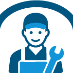 plumber with a cover over his head