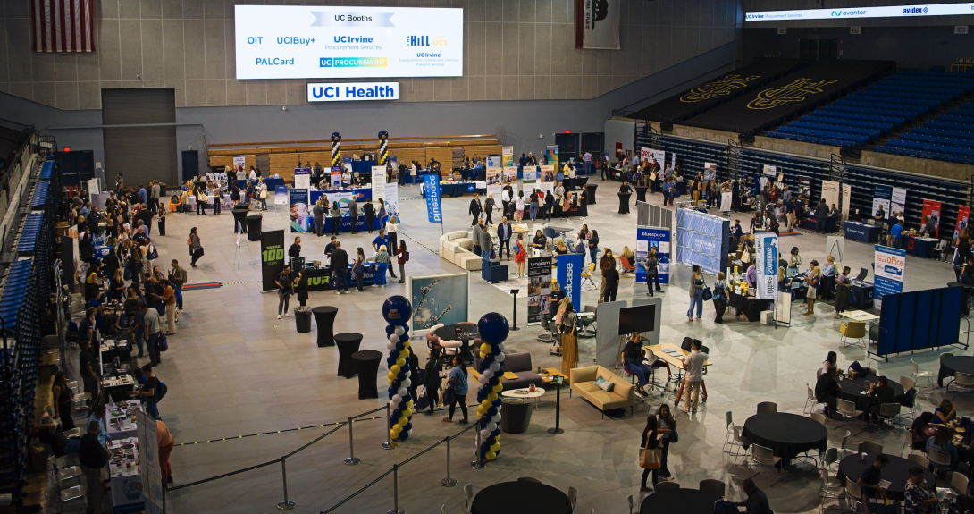 UCI Supplier Showcase with exhibit booths